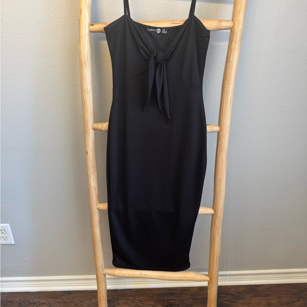 Boohoo Black Asymmetrical Dress